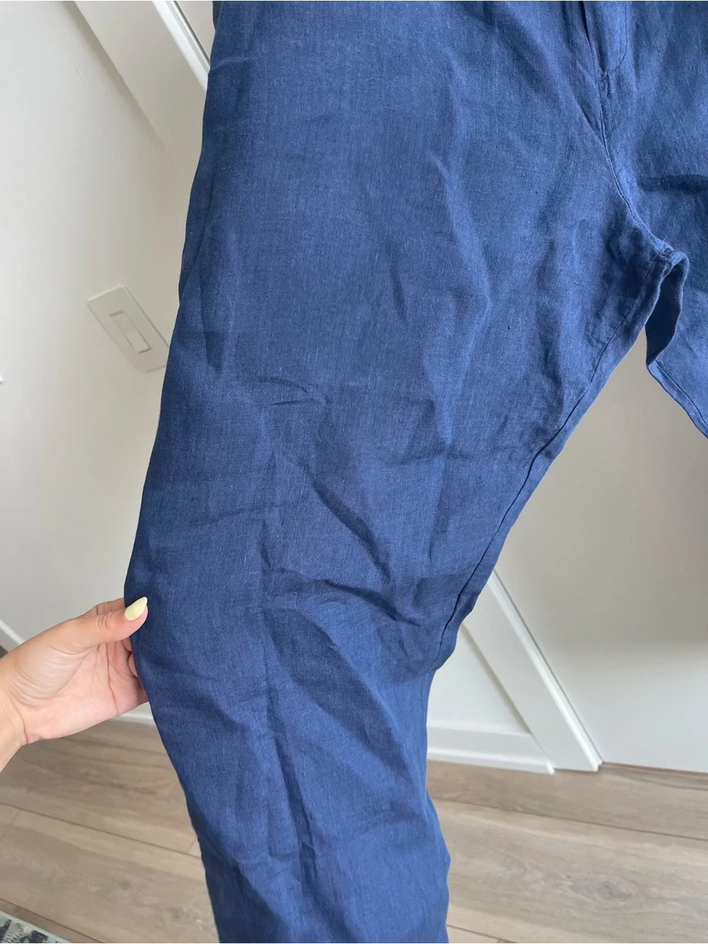 Puro Lino Men's Navy Linen Casual Pants